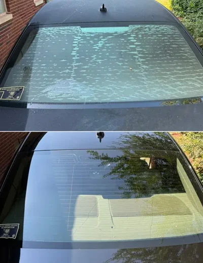 Window Tint Before & After on Black Car